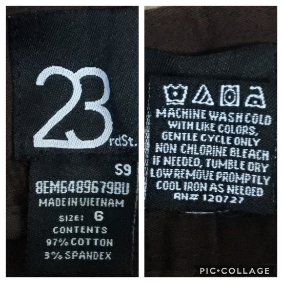 NWT 23rd St. Size 6 Brown Capri Cropped Pants - Picture 8 of 8